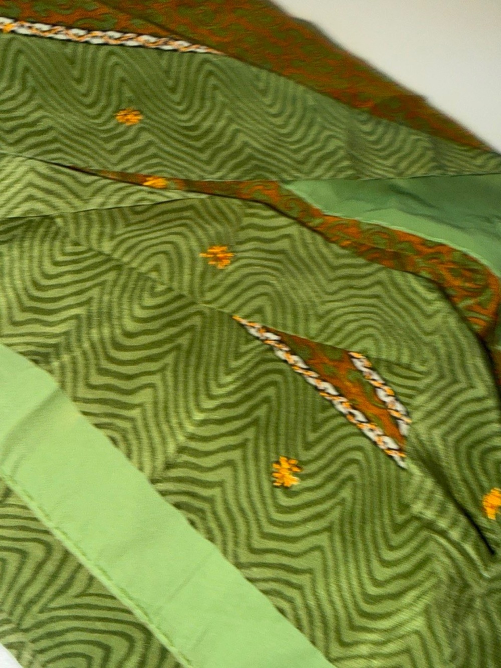 Green Patterned Woman’s Indian sari new